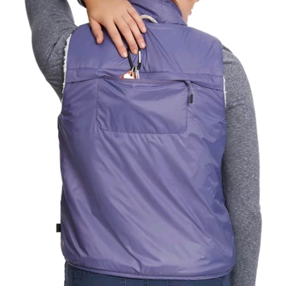 BASS OUTDOOR Womens White Reversible Sherpa Sleeveless Puffer Vest NWT $79 Sz M - Picture 4 of 10